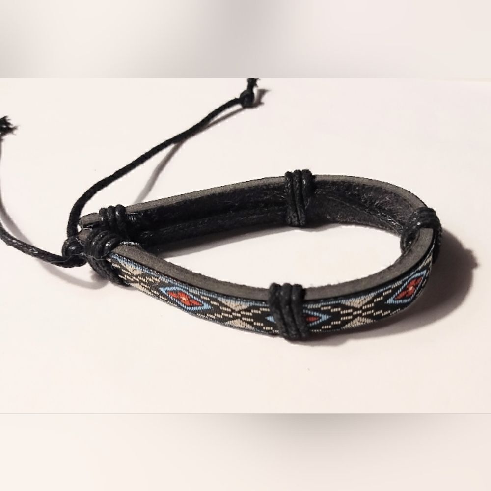 ‎Men's bracelet leather new d53